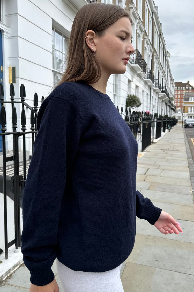 Martha Wool Sweater | Navy Blue / Regular Fit