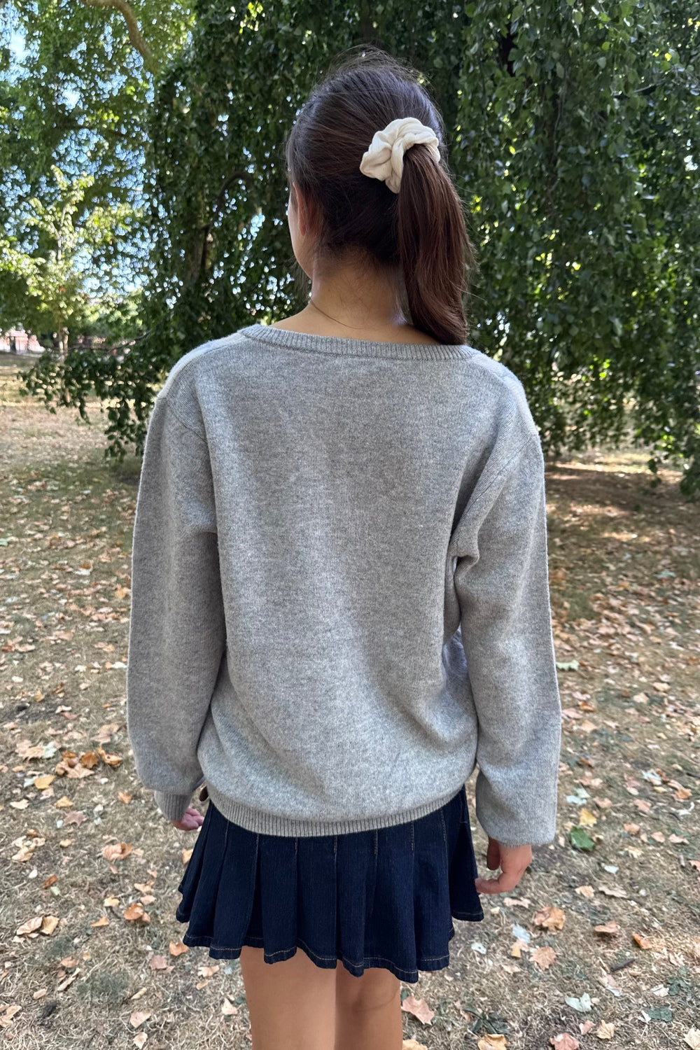Martha Argyle Wool Sweater | Silver Grey / XS/S