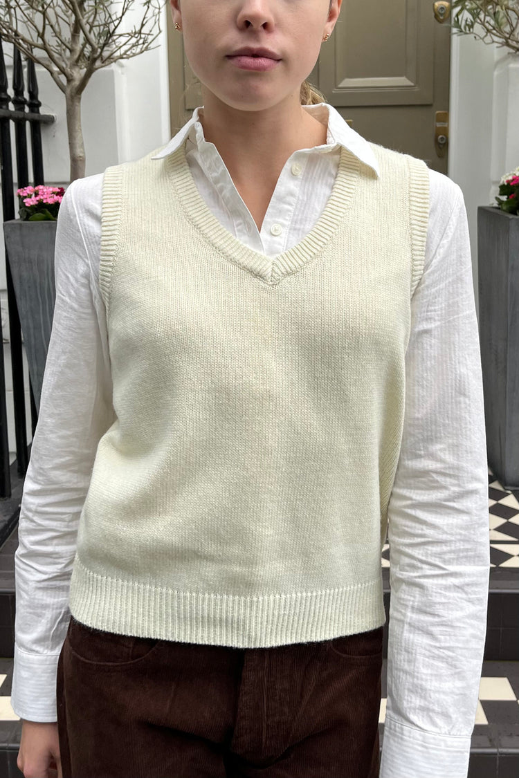 Marlena Wool Sweater Vest | Ivory / XS/S