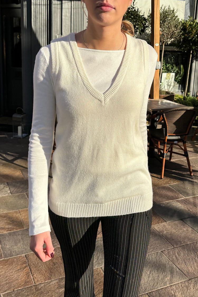 Collette Sweater Vest | Natural White / S