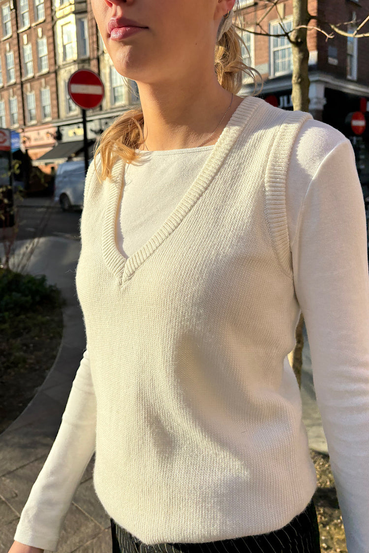 Collette Sweater Vest | Natural White / S