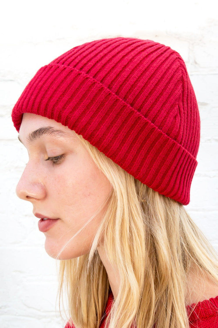 Knit Beanie | Red