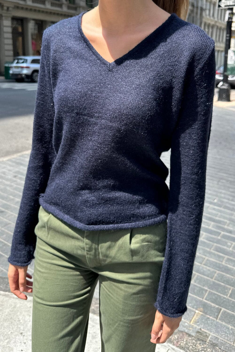 Andi Mohair V-Neck Sweater | Classic Navy / XS/S