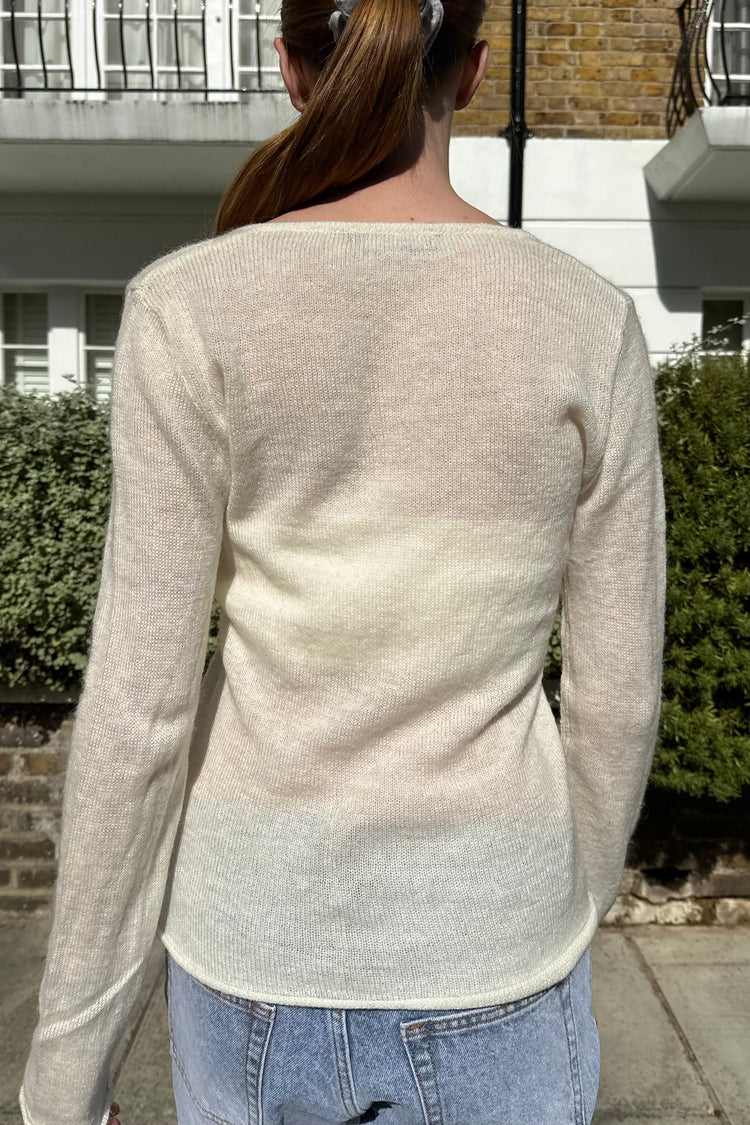 Andi V-Neck Sweater | Ivoryy / XS/S