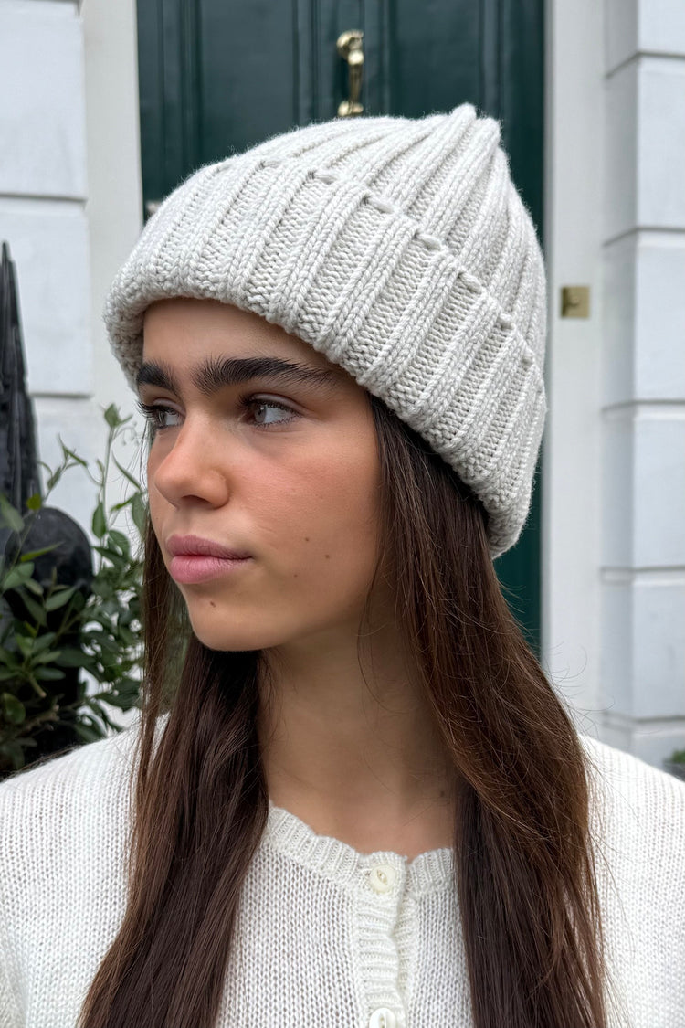 Knit Beanie | Silver Grey