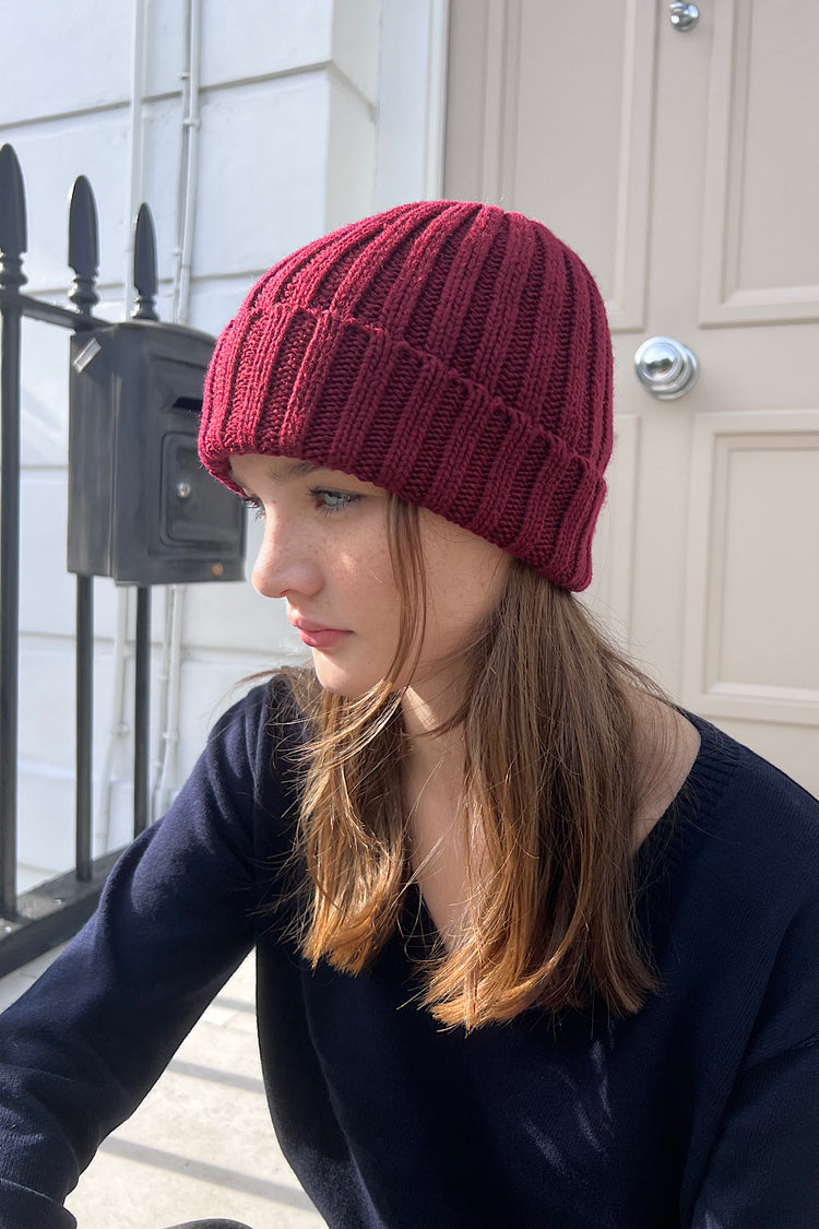 Knit Beanie | Burgundy