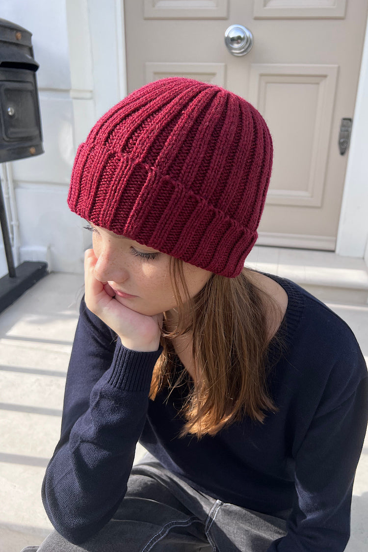 Knit Beanie | Burgundy