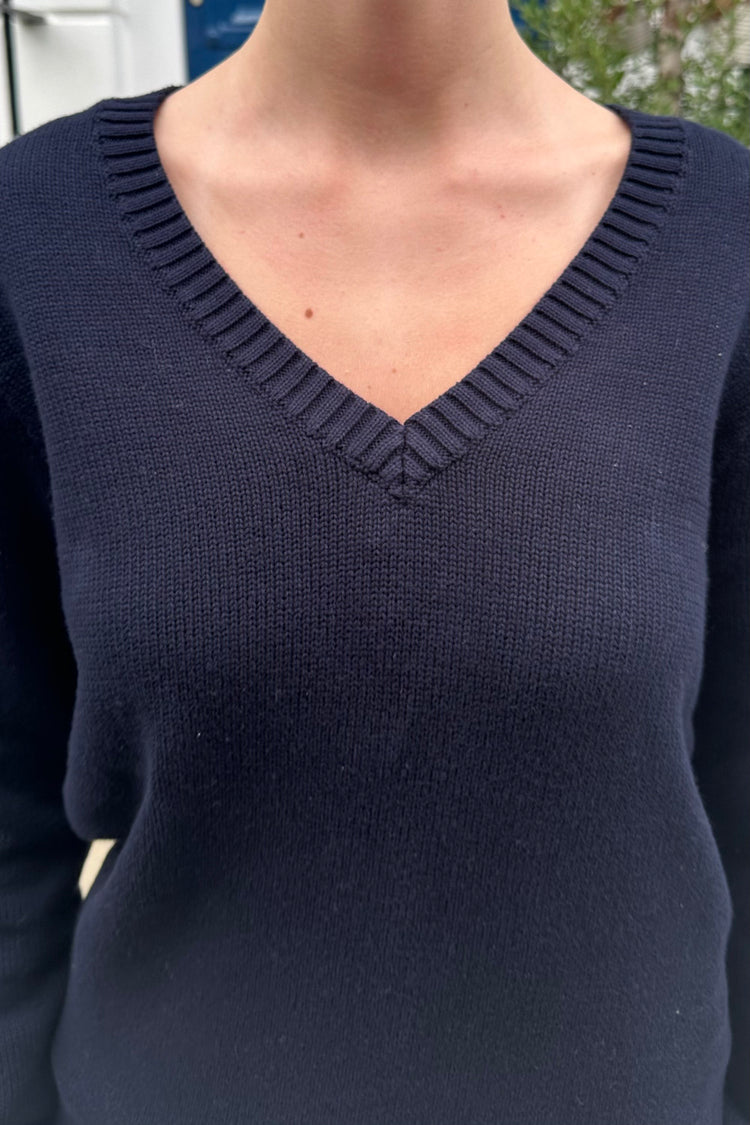 Mollie V-Neck Sweater | Blue Navy / S