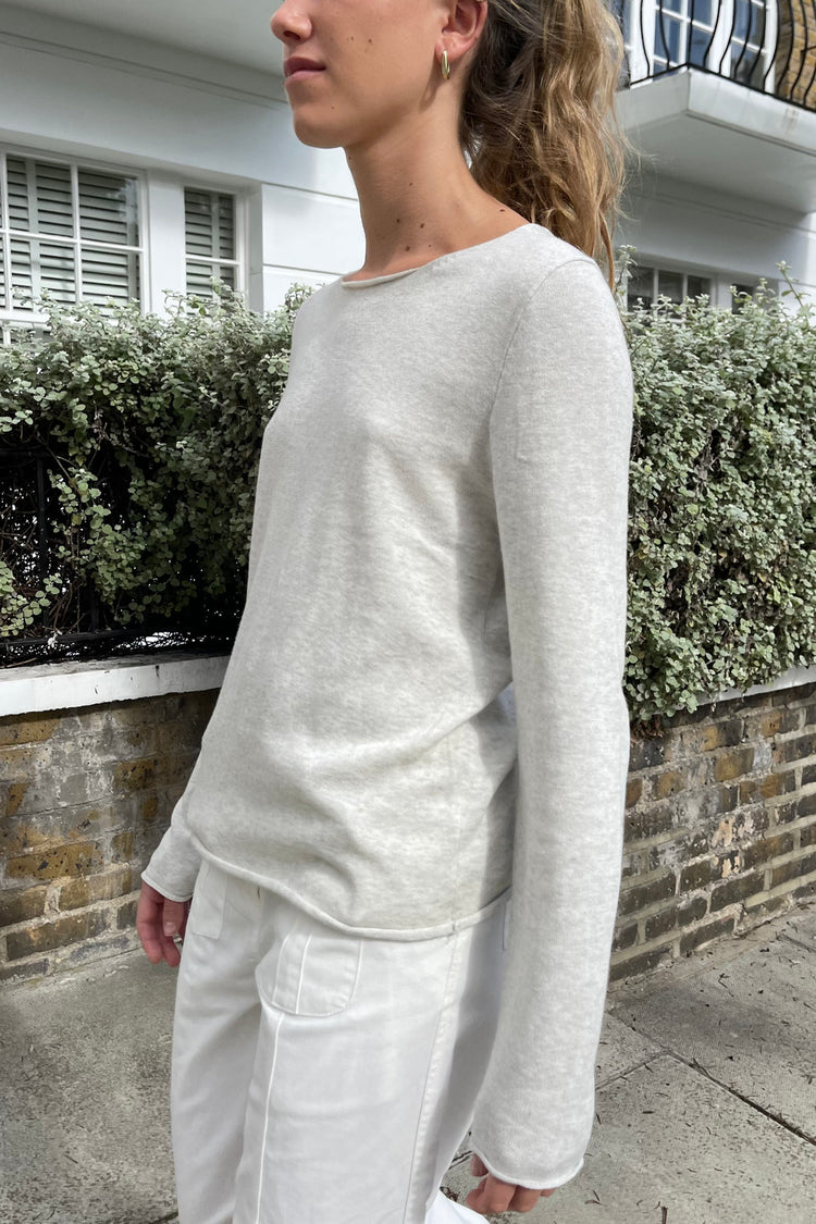 Stella Cotton Sweater | Light Heather Grey / S