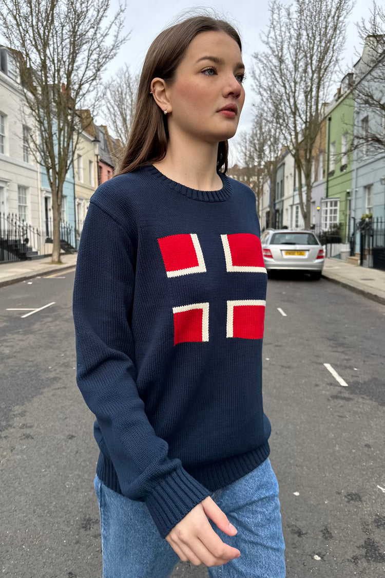 Nico Norway Flag Sweater | Blue Navy / Oversized Fit