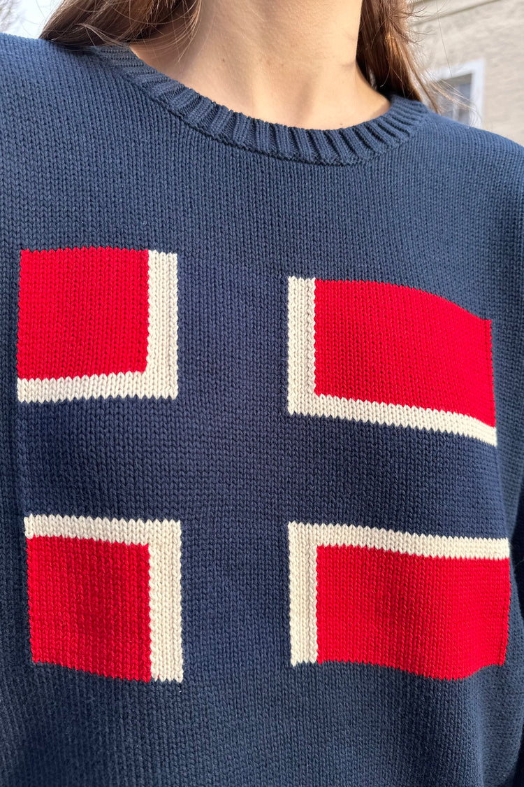 Nico Norway Flag Sweater | Blue Navy / Oversized Fit