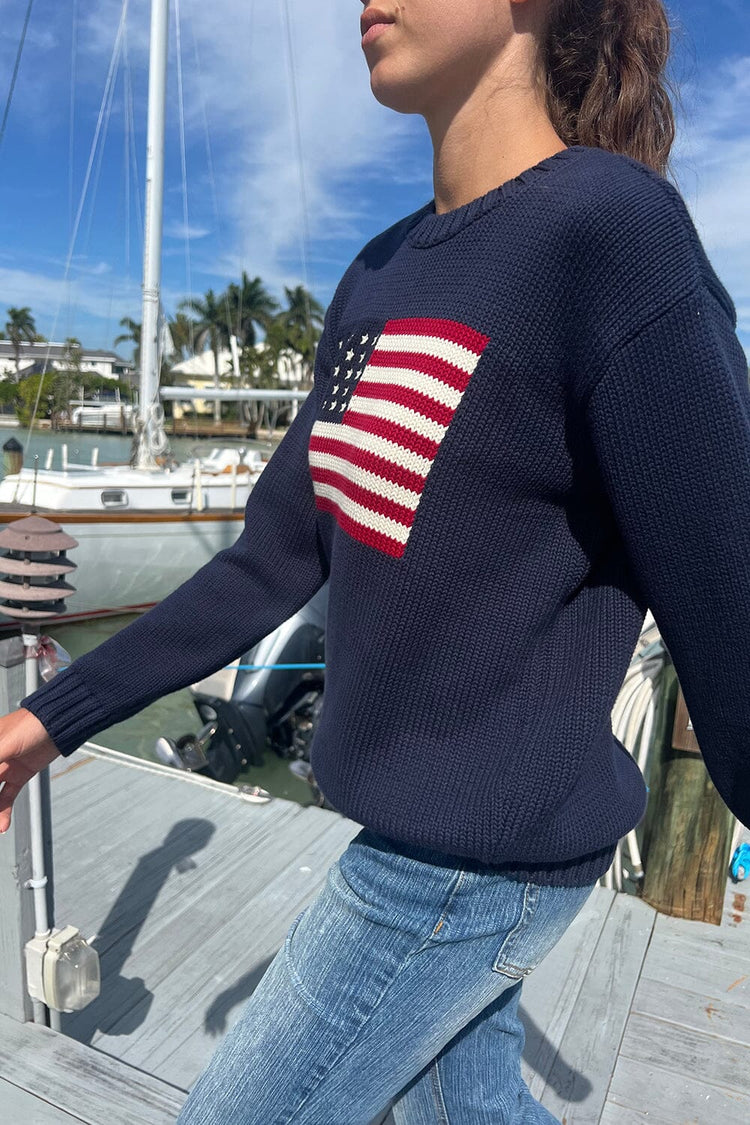 Nico American Flag Sweater | Navy Blue / Regular Fit