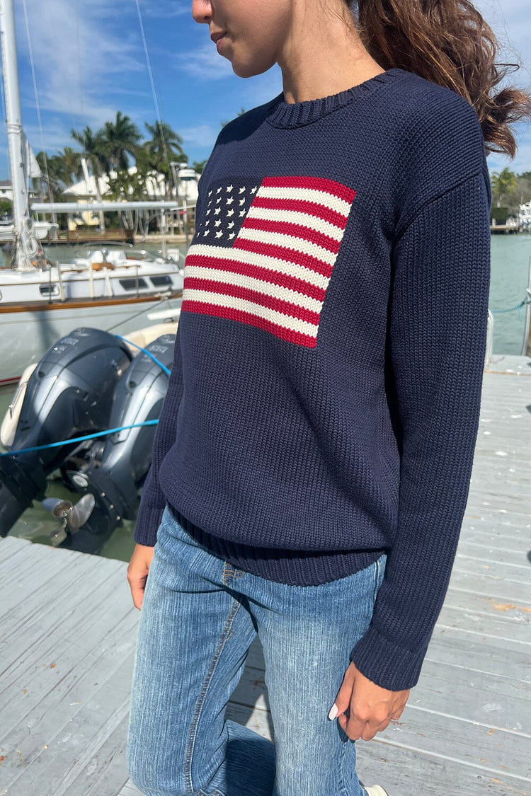 Nico American Flag Sweater | Navy Blue / Regular Fit