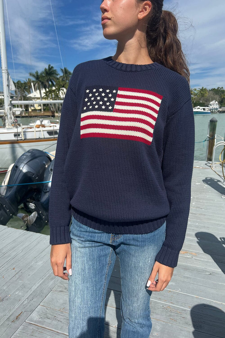 Nico American Flag Sweater | Navy Blue / Regular Fit