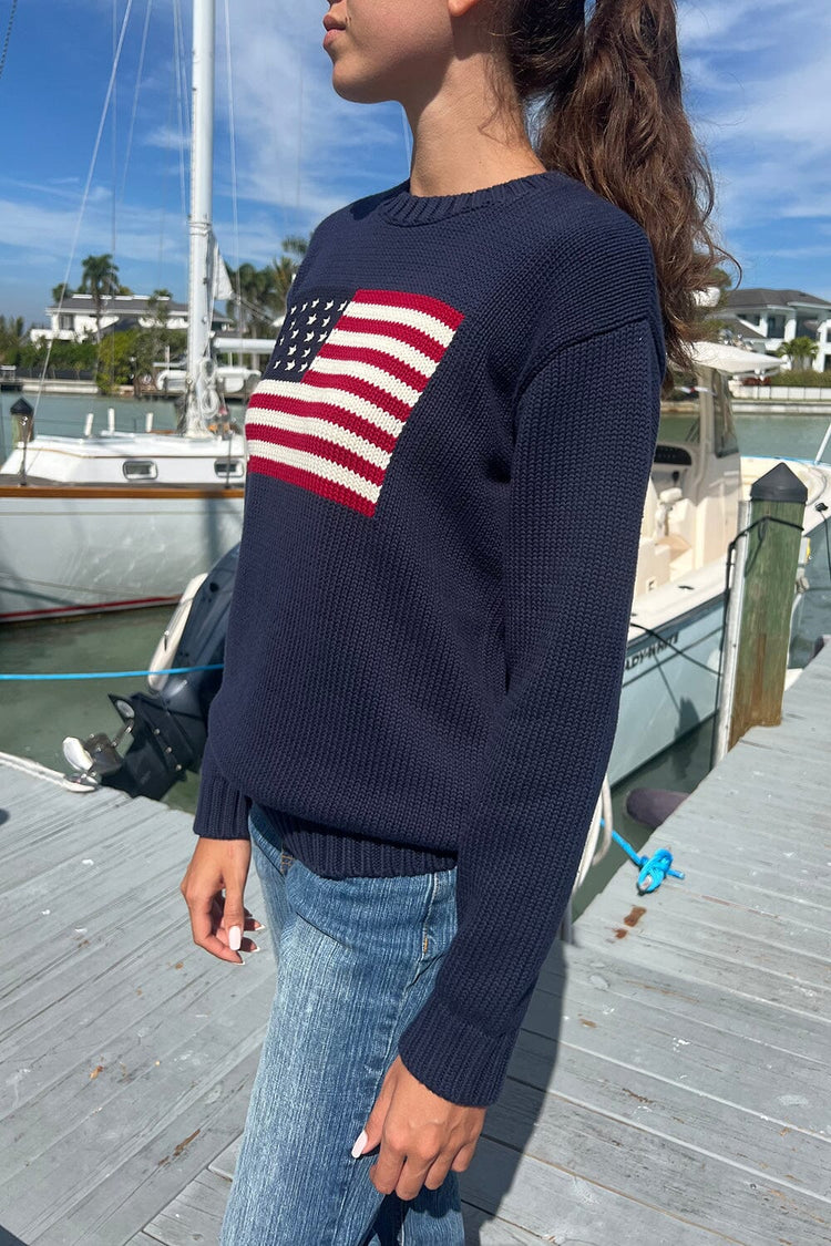 Nico American Flag Sweater | Navy Blue / Regular Fit