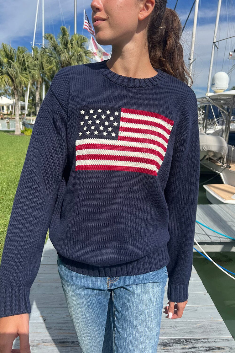 Nico American Flag Sweater | Navy Blue / Regular Fit