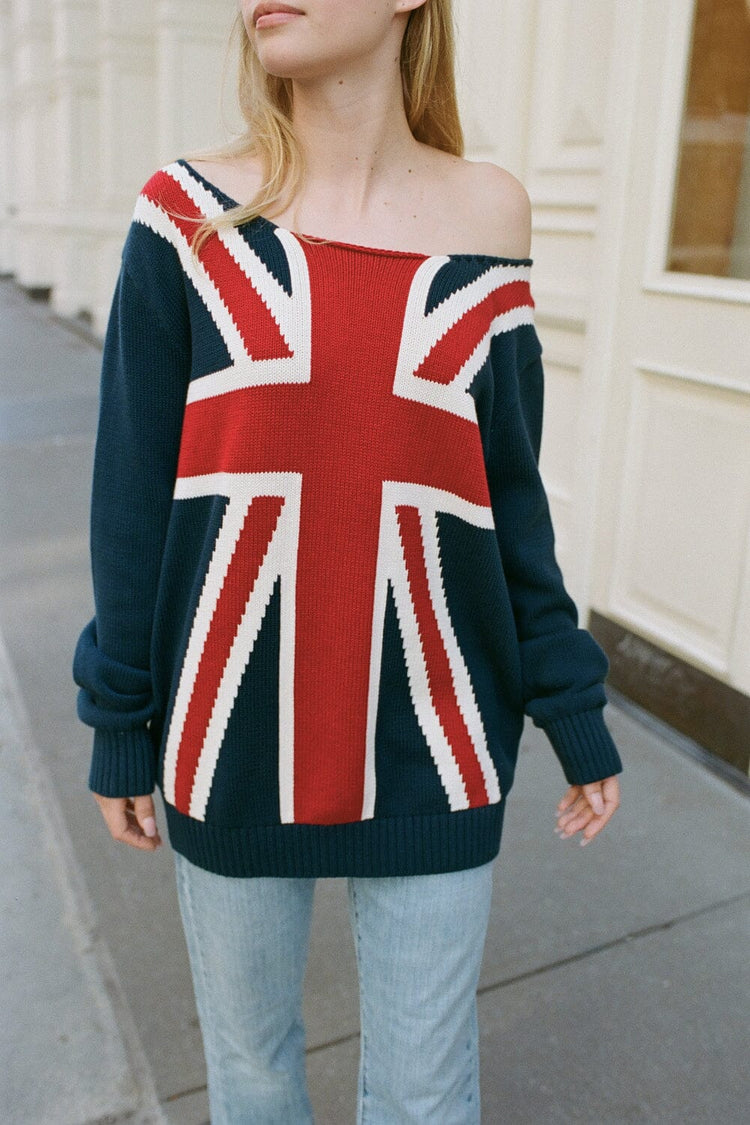 Nico UK Flag Sweater | Blue Navy / Regular Fit