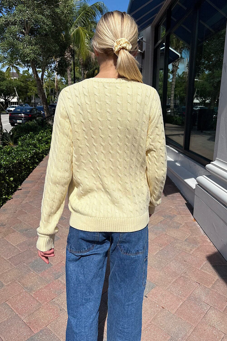 Amalie Cardigan | Pastel Yellow / Regular Fit