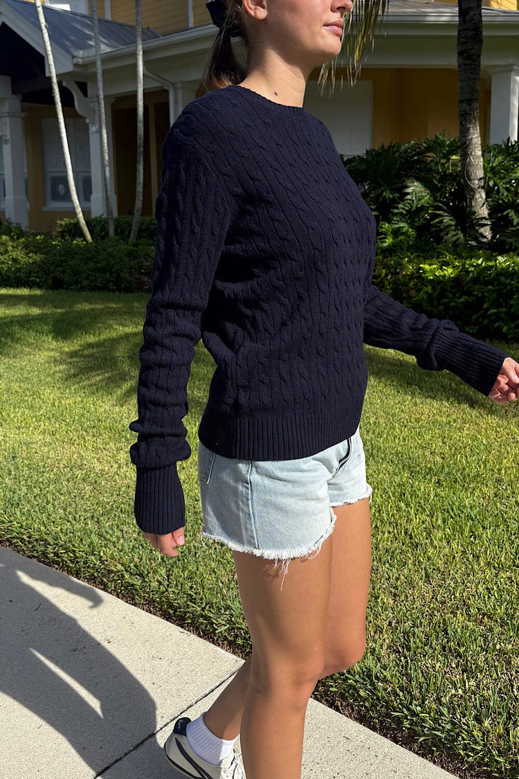 Martha Cotton Thick Sweater | Blue Navy / Regular Fit