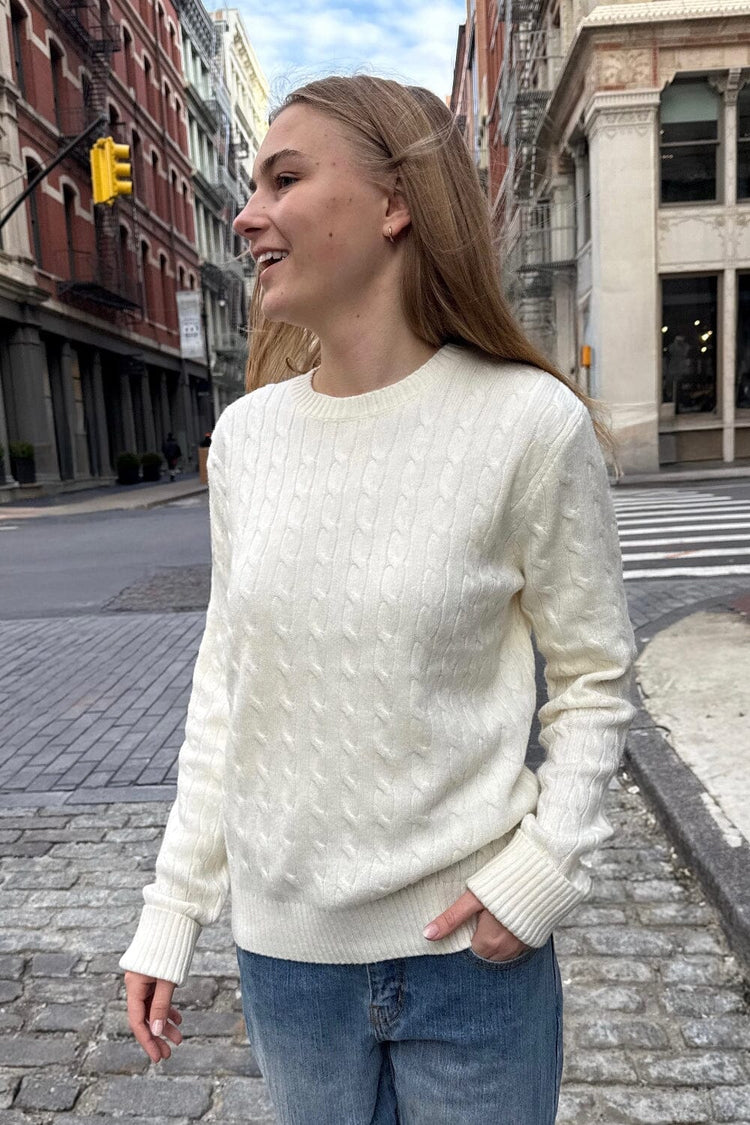 Martha Cotton Thick Sweater | Cream / Regular Fit