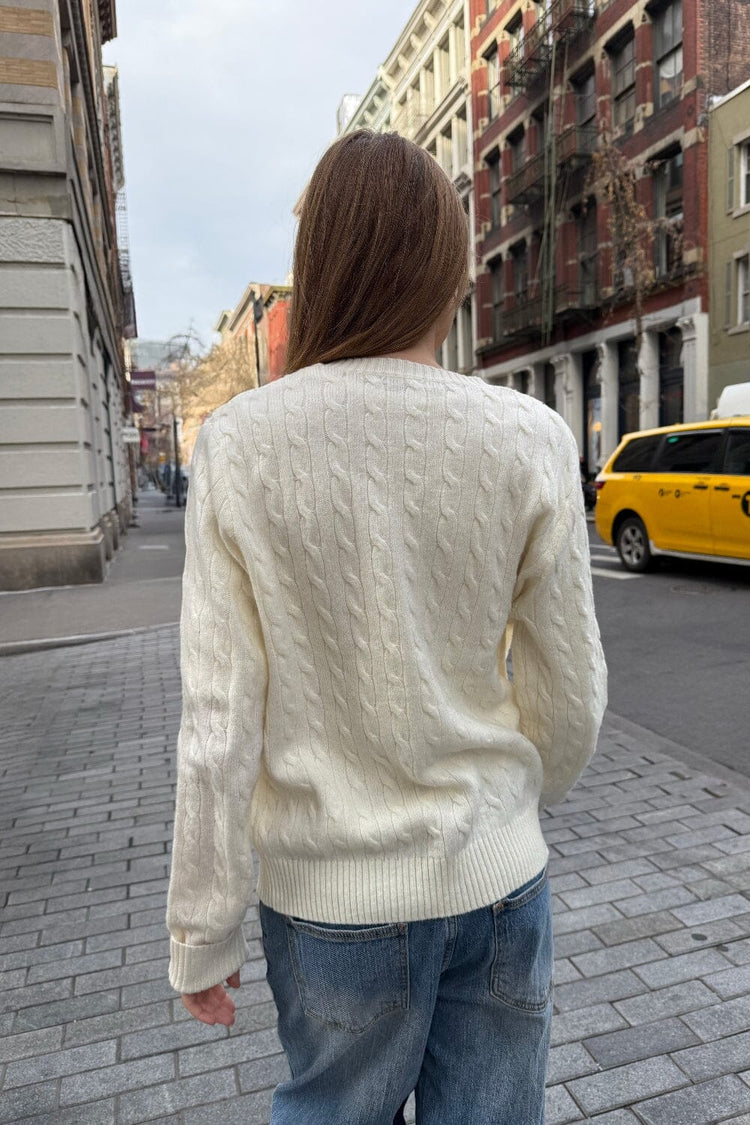 Martha Cotton Thick Sweater | Cream / Regular Fit