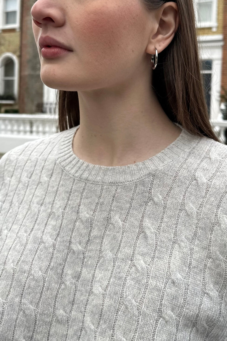 Clarke Wool Sweater | Silver Grey / Oversized Fit