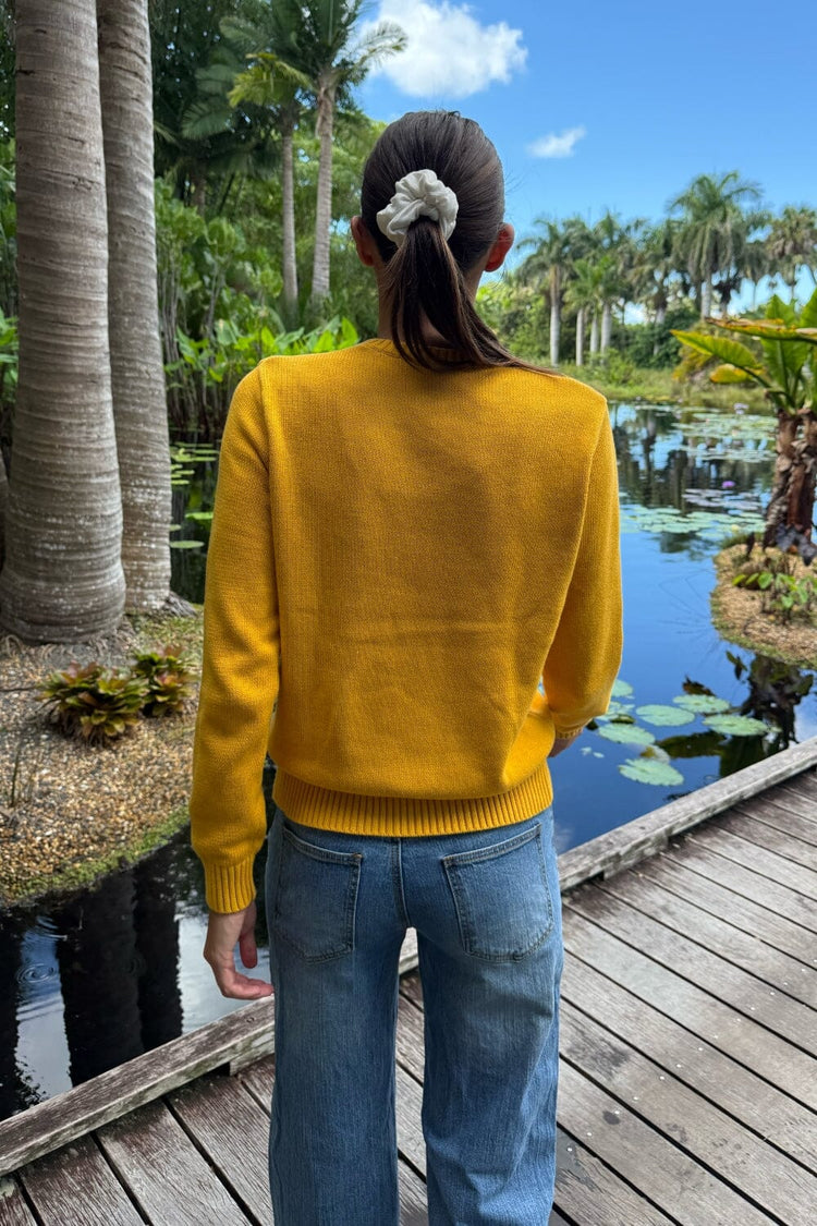 Brianna Cotton Sweater | Mustard Yellow / Regular Fit
