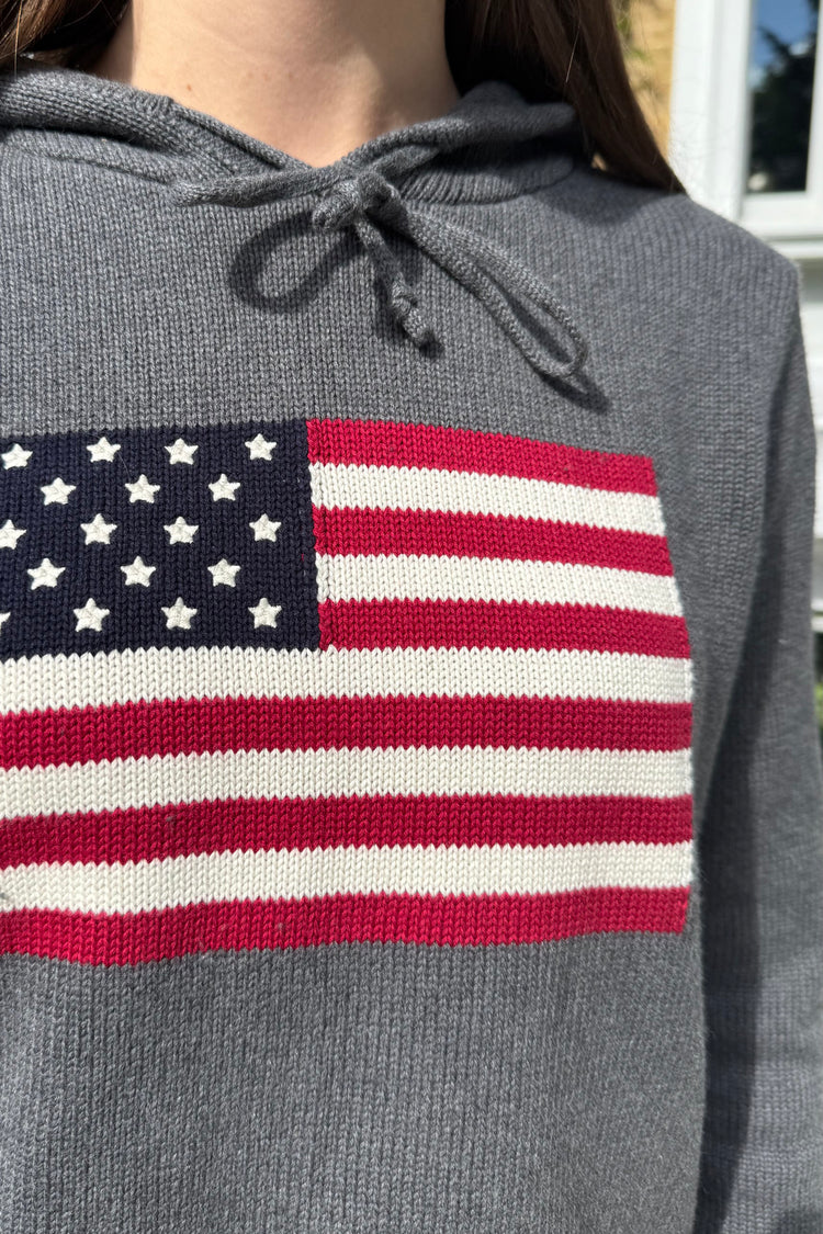 Martha American Flag Sweater | Dark Grey / Regular Fit
