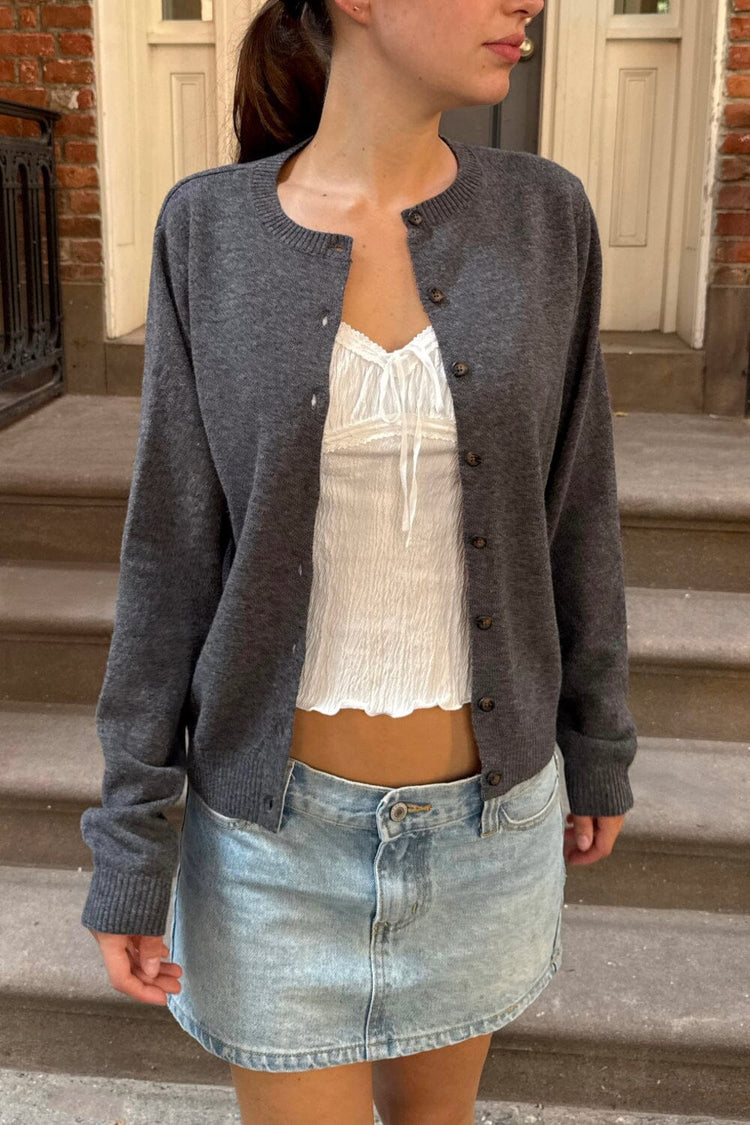 Amalie Wool Cardigan | Charcoal / Regular Fit