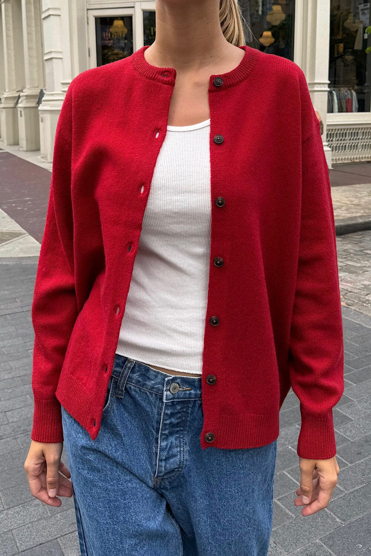 Amalie Wool Cardigan | Red / S/M