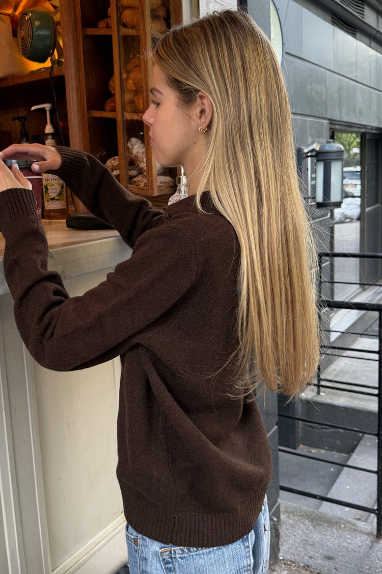 Amalie Wool Cardigan | Dark Brown / Regular Fit