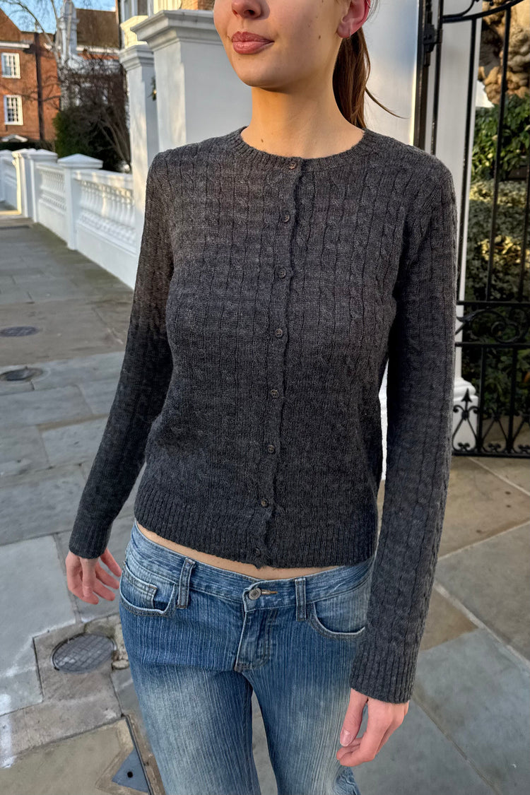 Renata Wool Cardigan | Charcoal Grey / Regular Fit