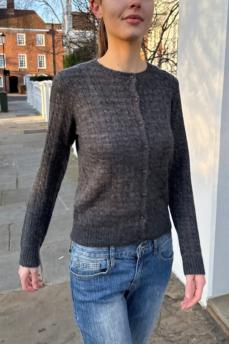 Renata Wool Cardigan | Charcoal Grey / Regular Fit