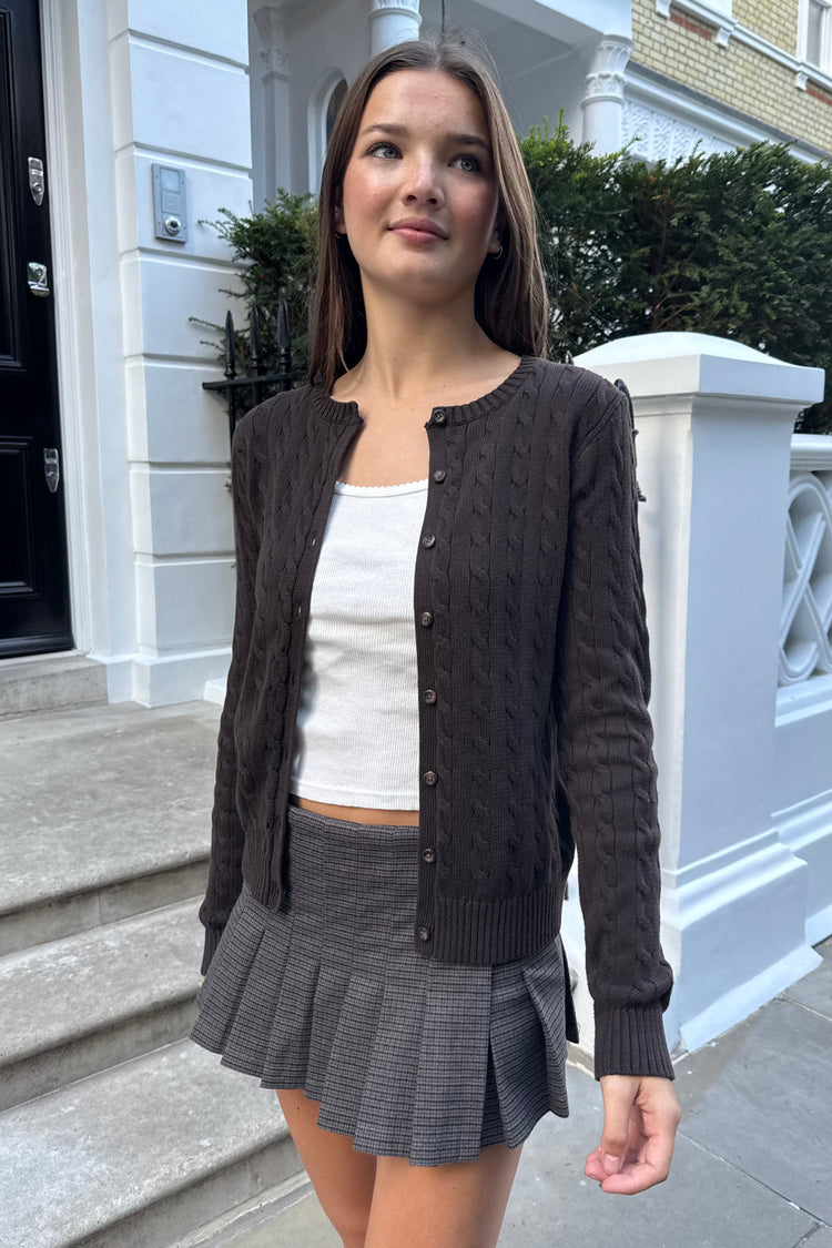Renata Sweater Cardigan | Dark Brown / Regular Fit