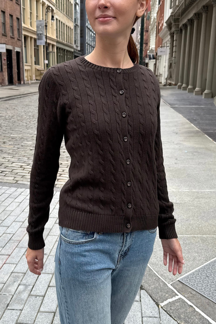 Renata Sweater Cardigan | Dark Brown / Regular Fit