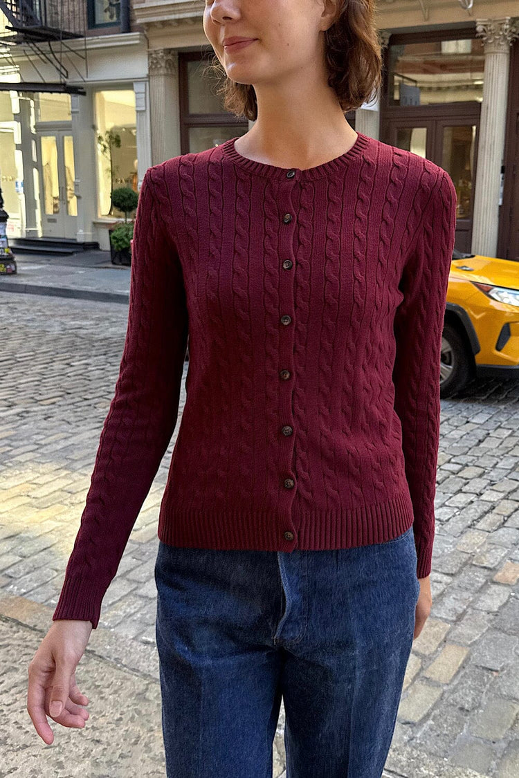 Renata Cardigan | Burgundy / Regular Fit