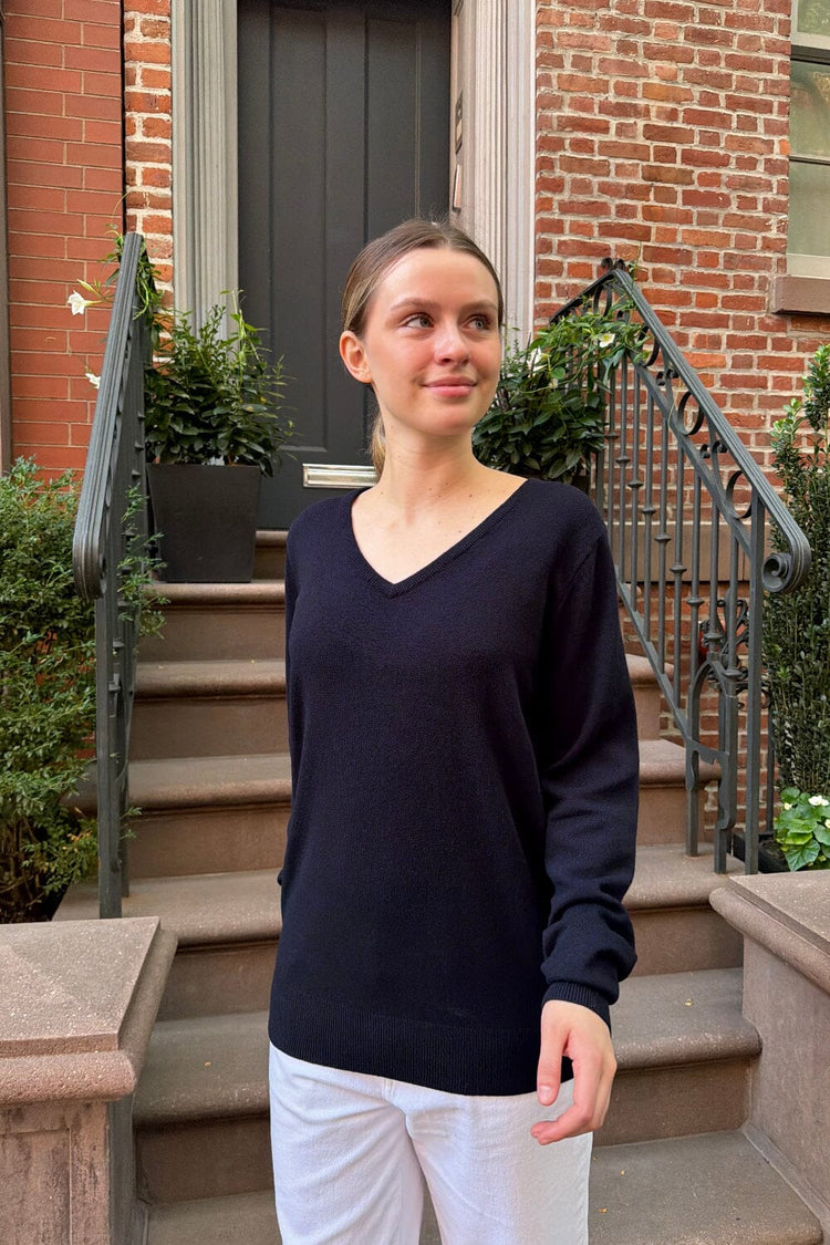Avril Wool Sweater | Dark Navy / Oversized Fit