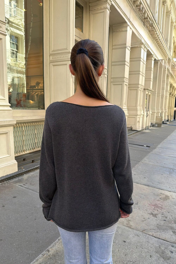 Martha Cotton Sweater | Charcoal / Regular Fit