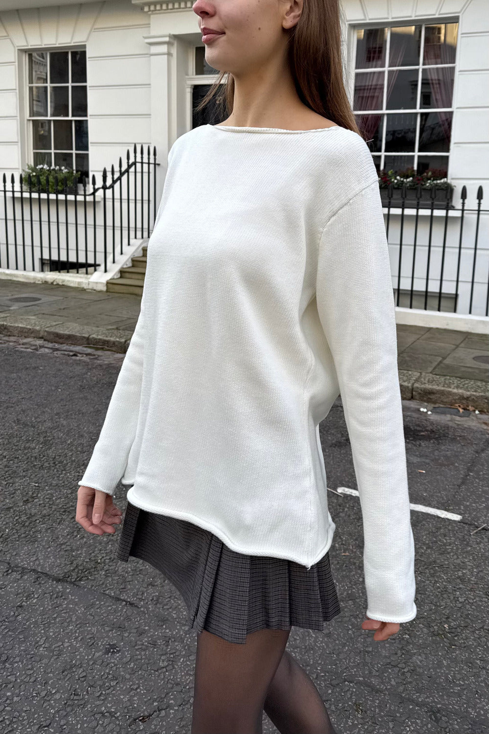 Martha Cotton Sweater | White / Regular Fit