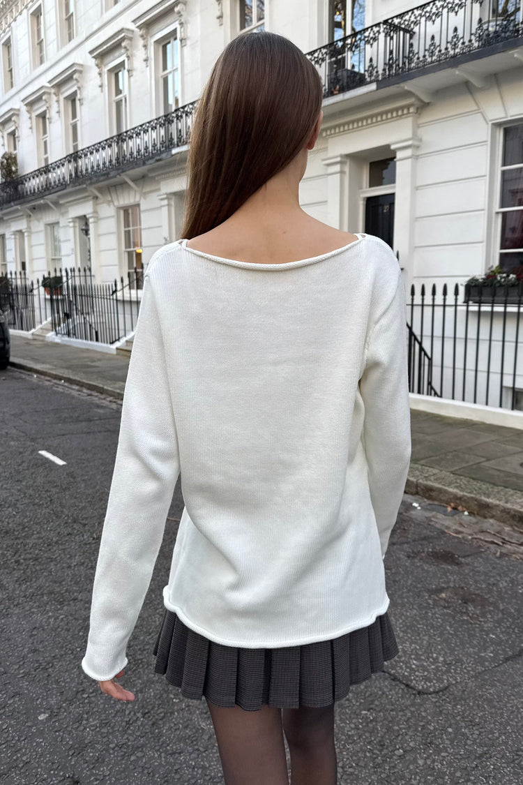 Martha Cotton Sweater | White / Regular Fit