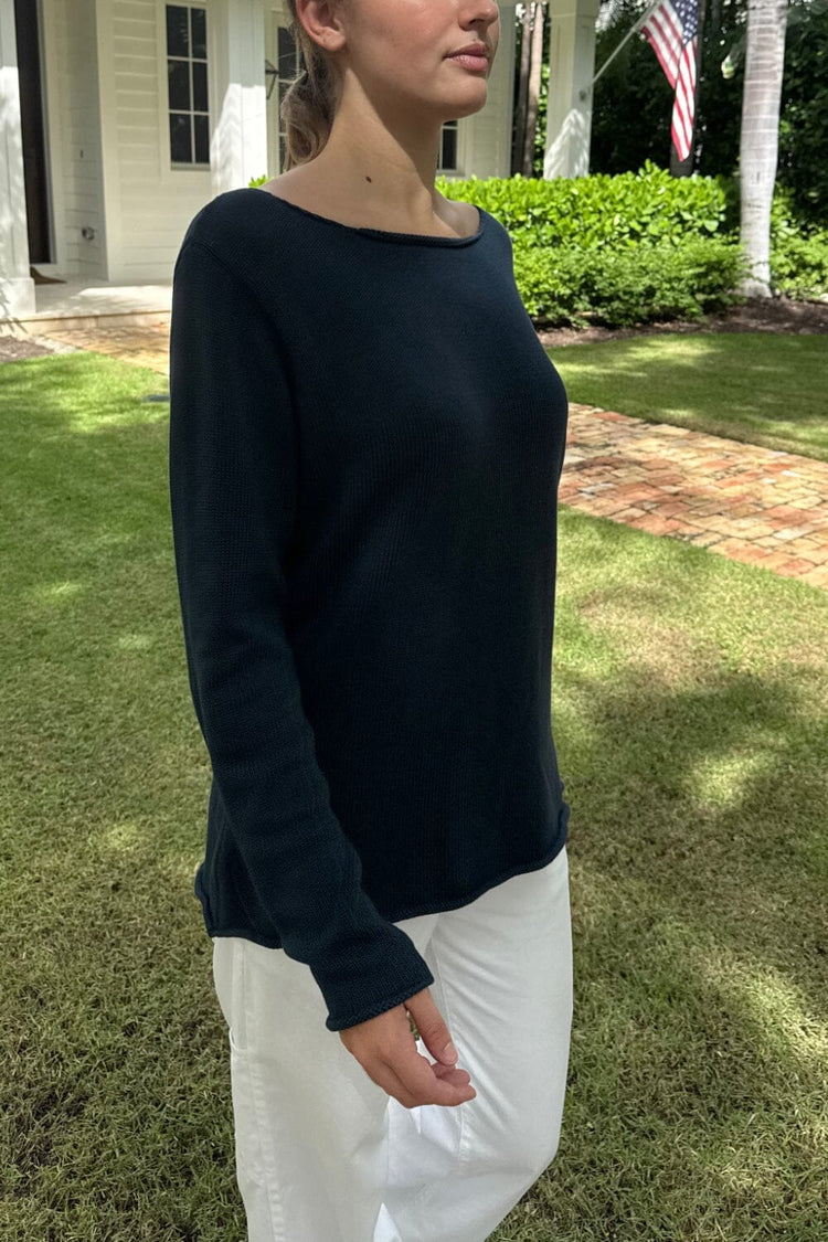 Martha Cotton Sweater | Navy Blue / Regular Fit