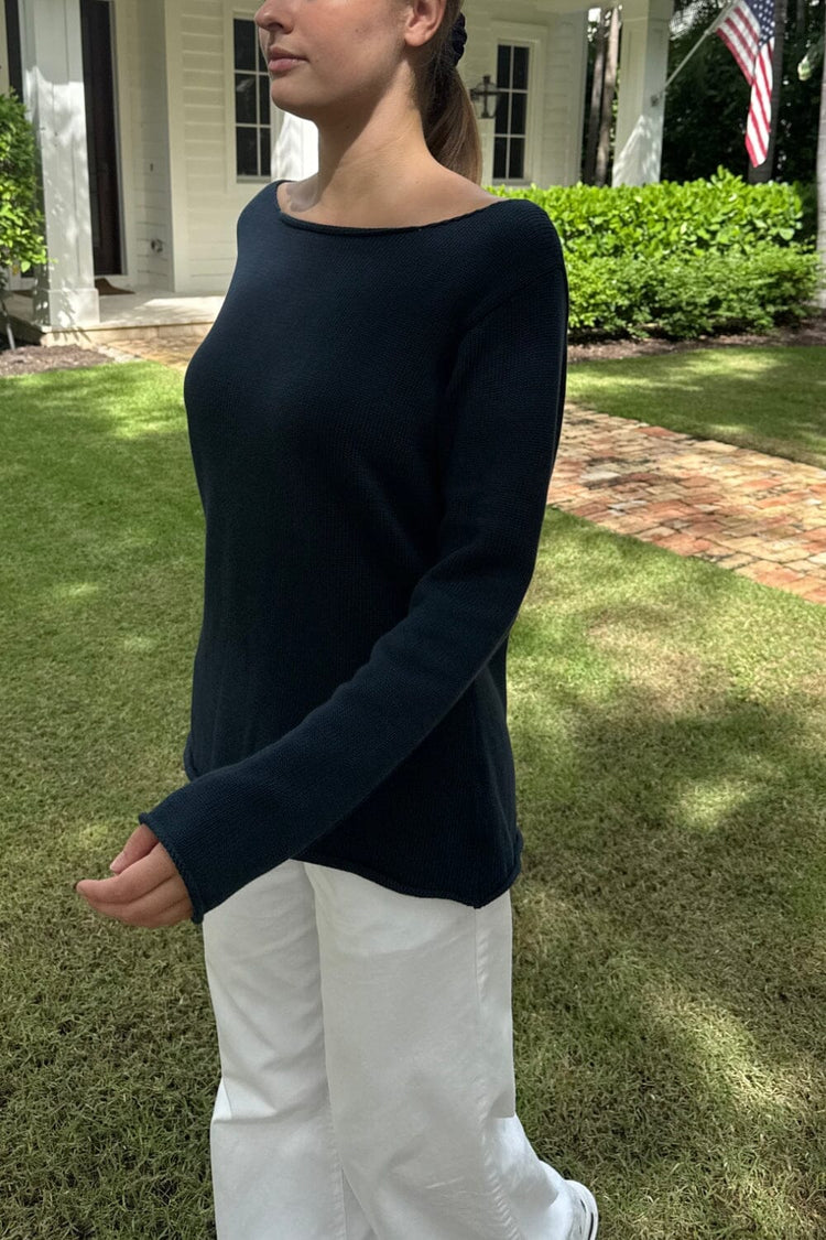 Martha Cotton Sweater | Navy Blue / Regular Fit