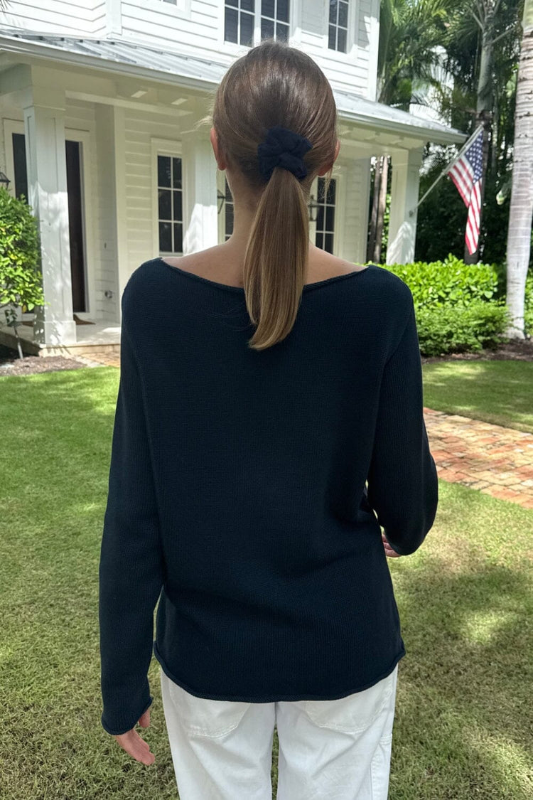 Martha Cotton Sweater | Navy Blue / Regular Fit