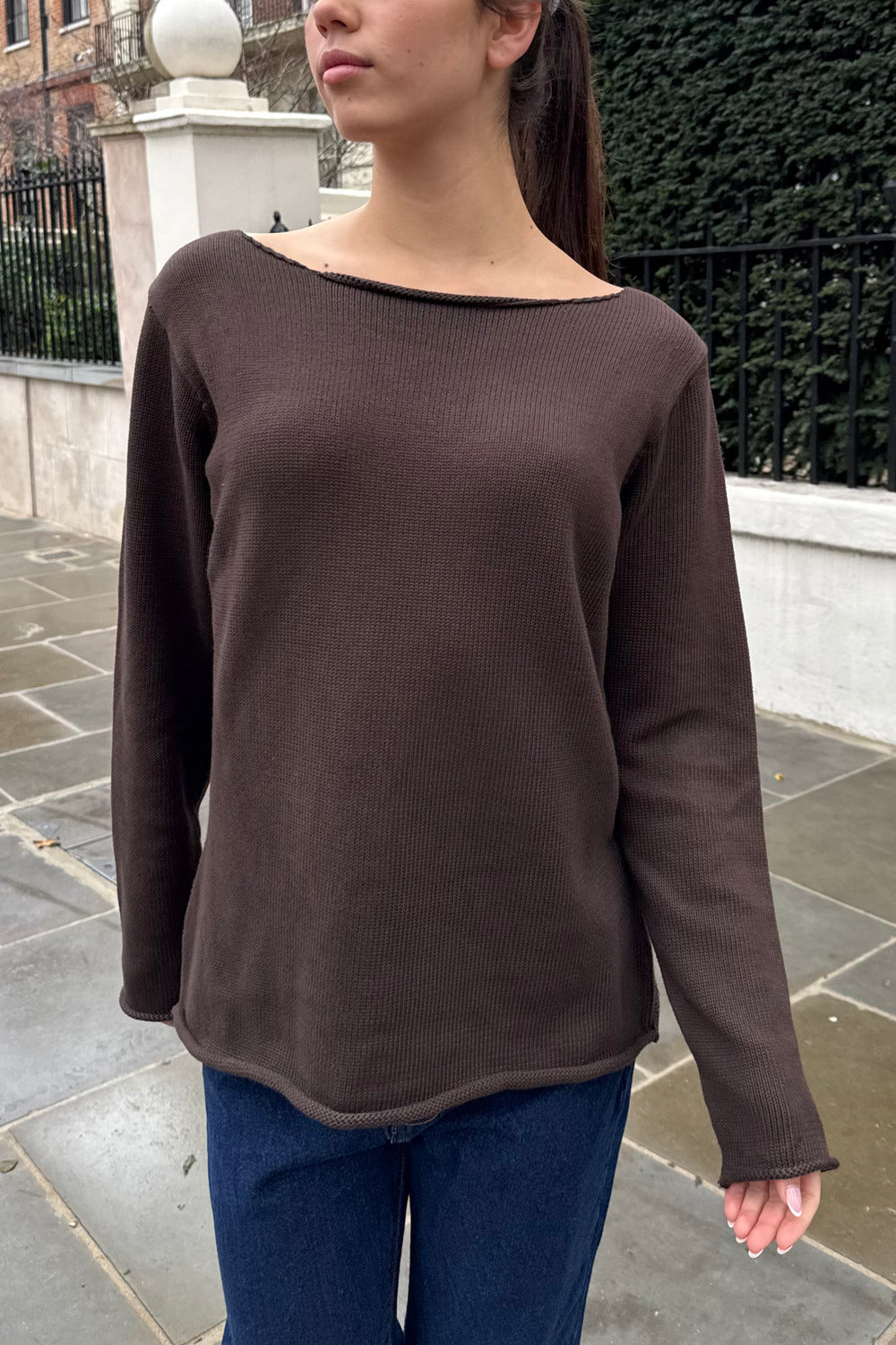 Martha Cotton Sweater | Dark Brown / Regular Fit