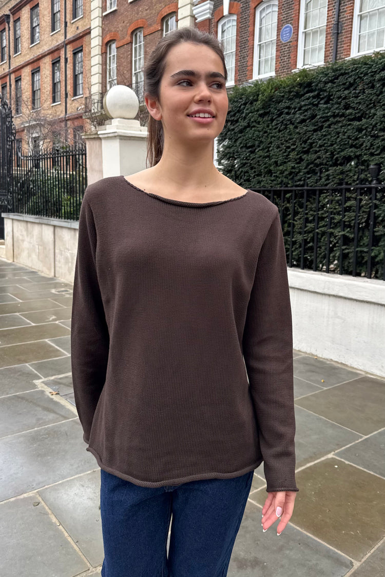 Martha Cotton Sweater | Dark Brown / Regular Fit