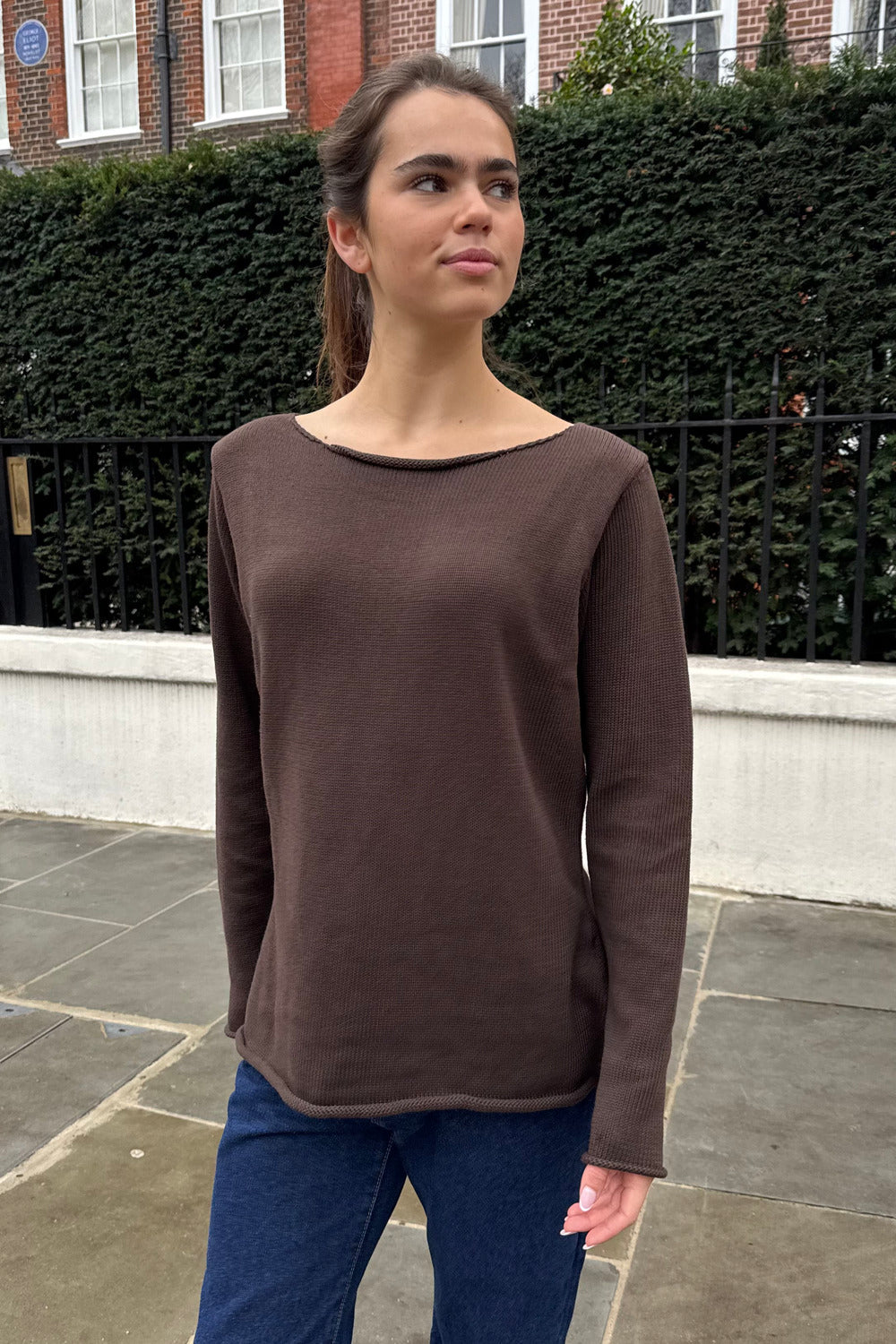 Martha Cotton Sweater | Dark Brown / Regular Fit