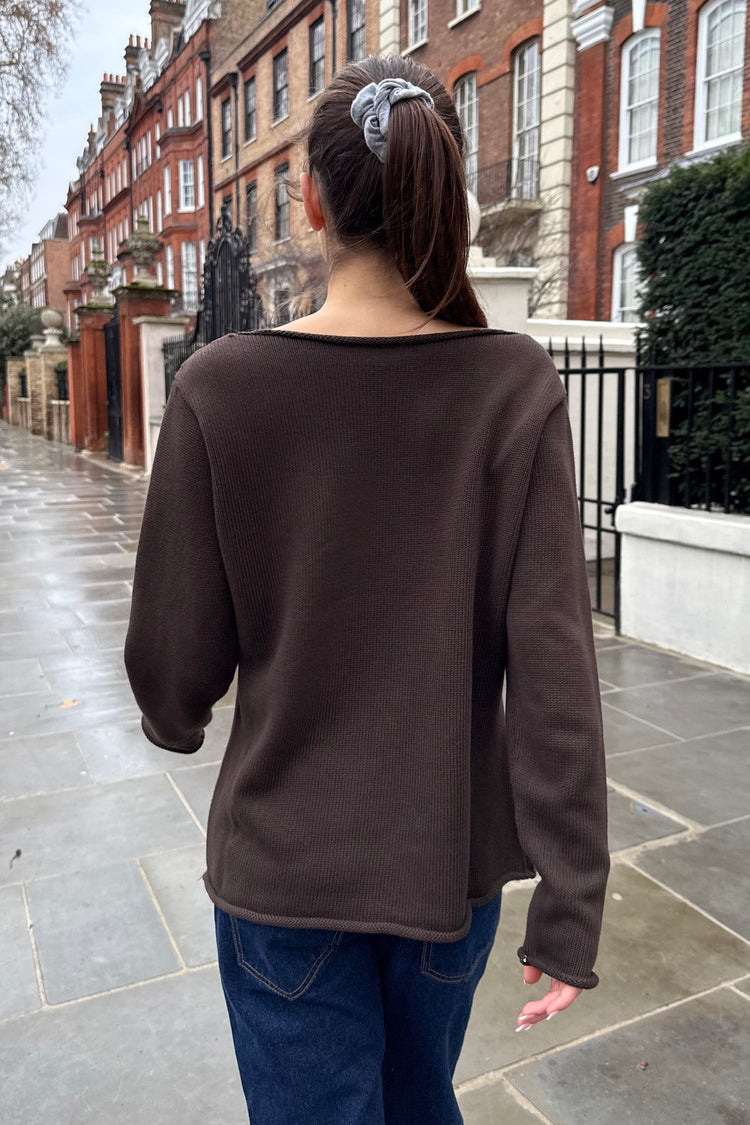 Martha Cotton Sweater | Dark Brown / Regular Fit