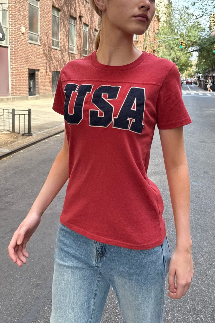 Cecillia USA Top | Faded Red / XS/S