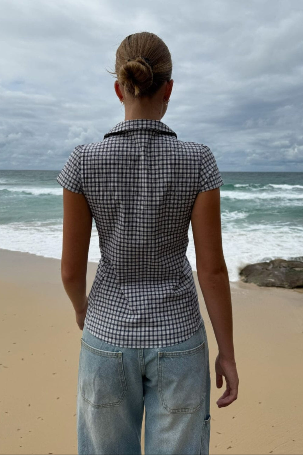 Navy White Plaid / XS/S