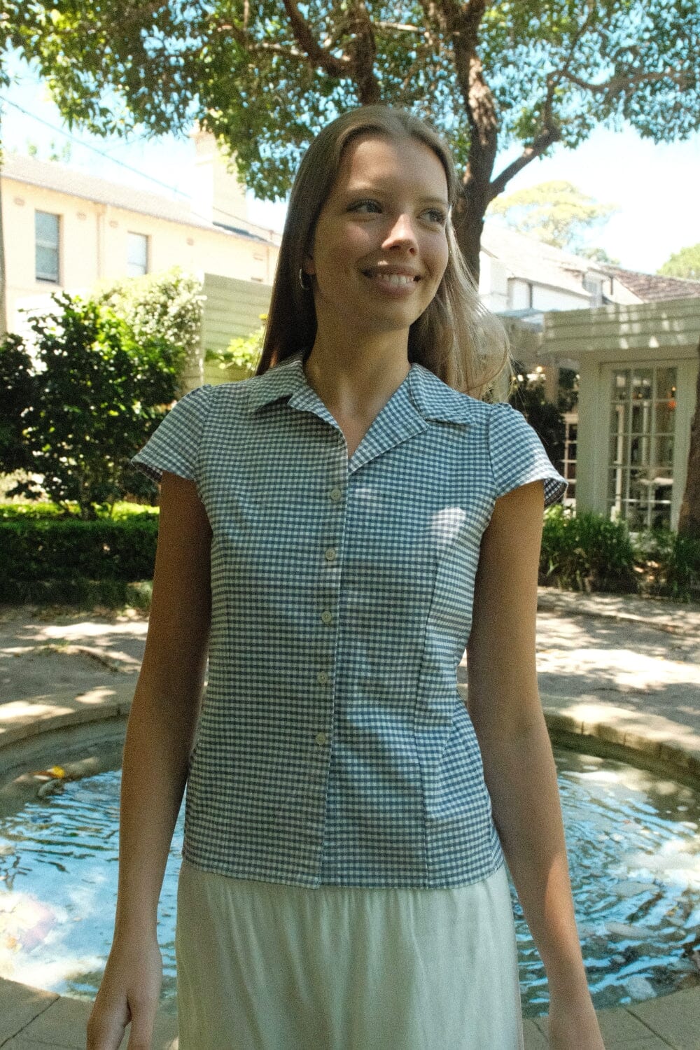 Navy White Checks / XS/S